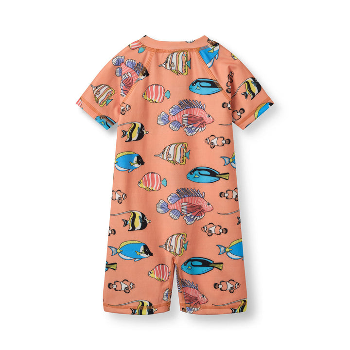 [Smafolk] UV50 Swimsuit With Fish - Papaya