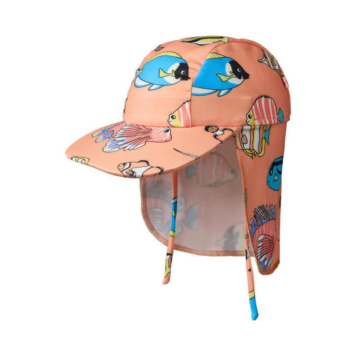 [Smafolk] UV50 Sun Hat With Fish - Papaya