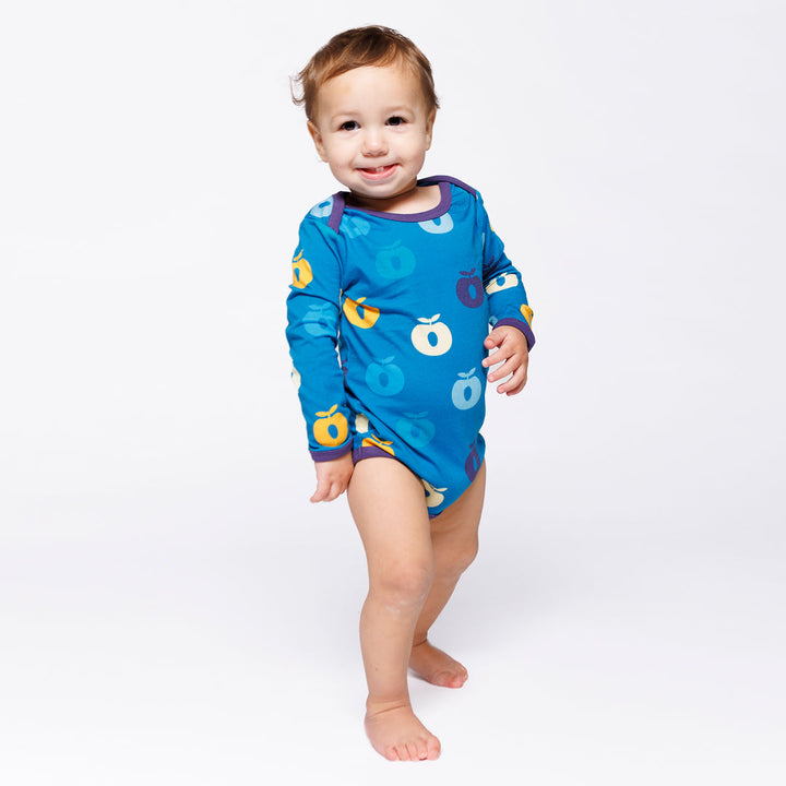 [Smafolk] Ulm Long Sleeve Body With Apple - Solid Blue