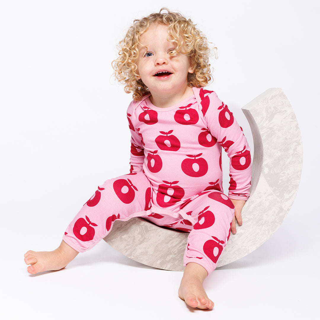 [Smafolk] Ulm Long Bodysuit with Apple -Pink lilac