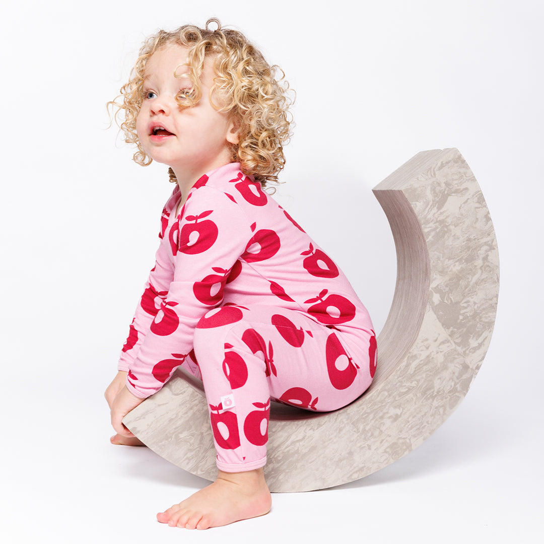 [Smafolk] Ulm Long Bodysuit with Apple -Pink lilac