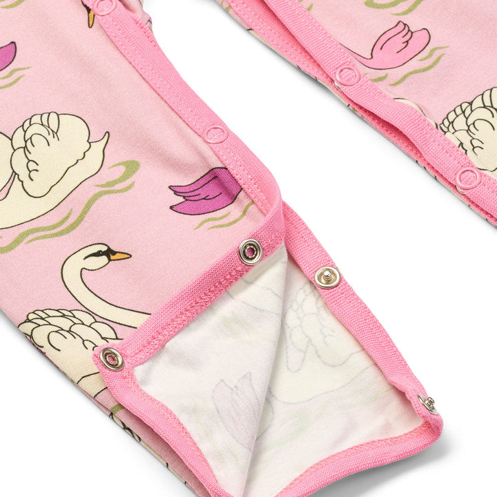 [Smafolk] Ulm Long Sleeved Baby Suit With Swan - Blush Cream