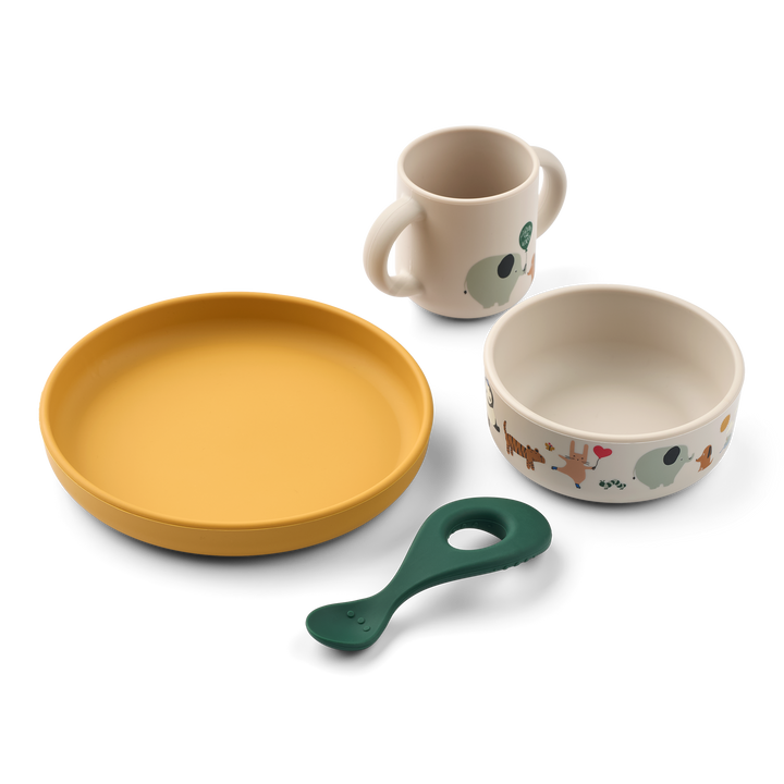 [Liewood] Vivi Printed Tableware Set - Around The World / Sandy