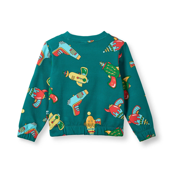 [Smafolk] Yapeen Sweatshirt Space Blasters - Petroleum Green