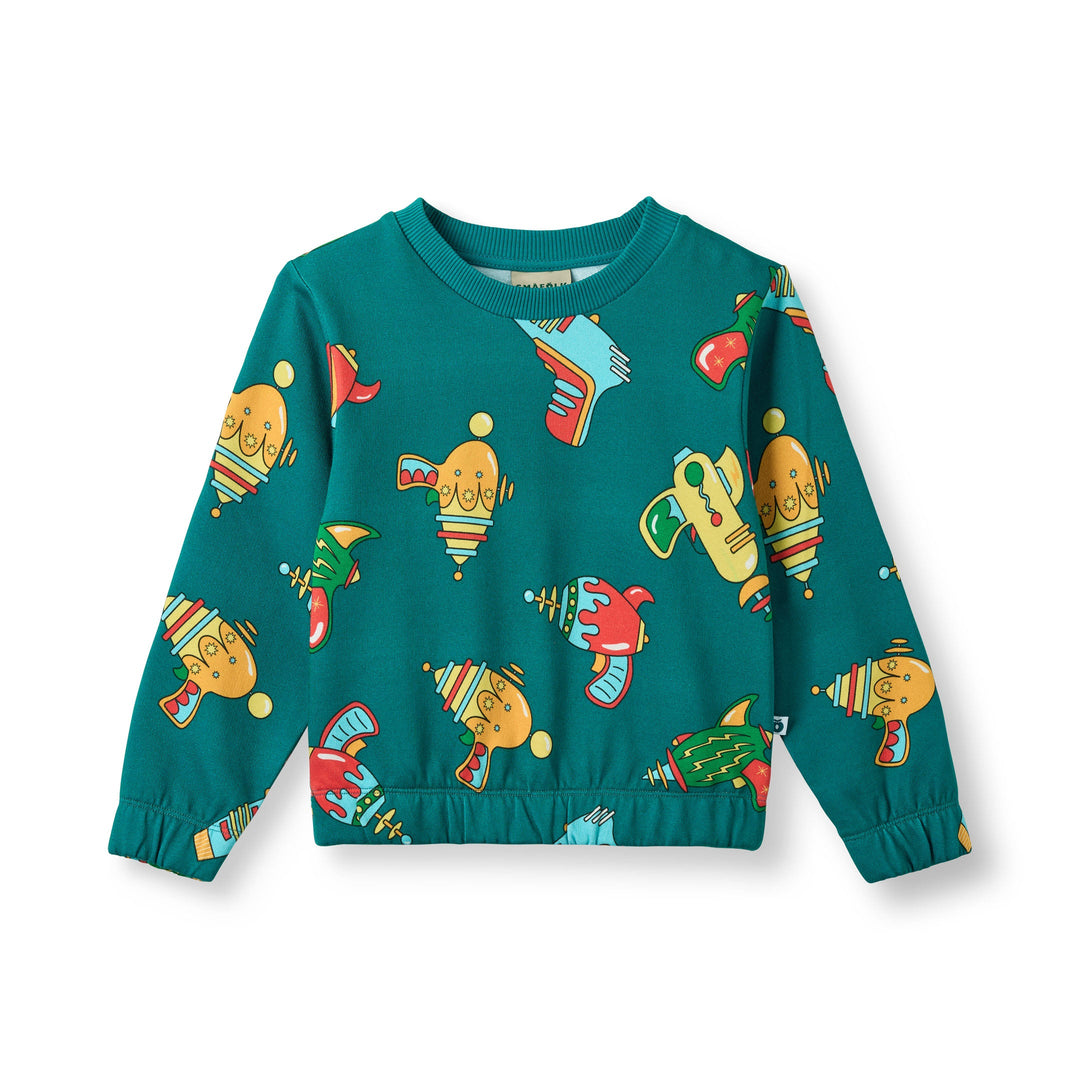 [Smafolk] Yapeen Sweatshirt Space Blasters - Petroleum Green