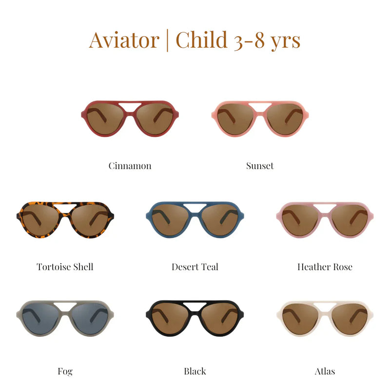 [Grech & Co.][3-8Y]Aviator Polarized Sunglasses - Heather Rose