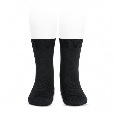 [Condor] Plain Stitch Basic Short Socks - [900 Blck]