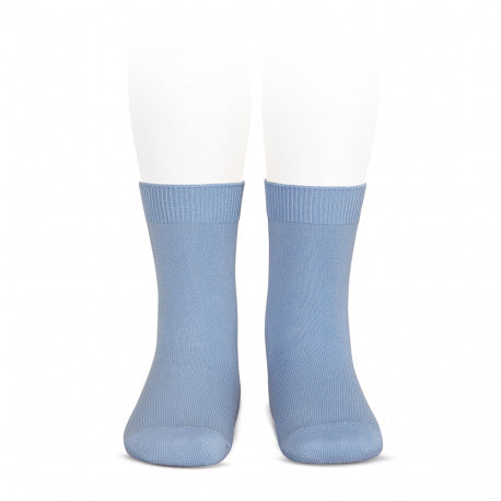 [Condor] Plain Stitch Basic Short Socks - [446 Bluish]