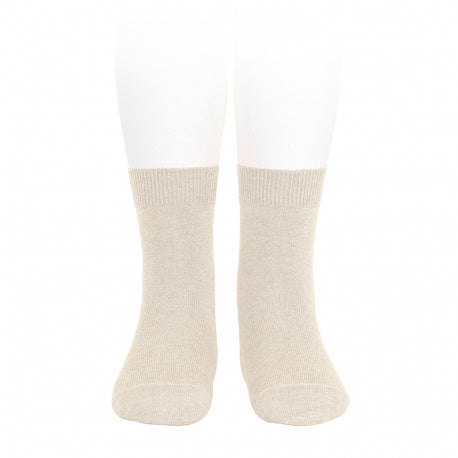 [Condor] Kurze Basic-Socken mit Uni-Stich - Leinen