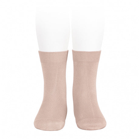 [Condor] Kurze Basic-Socken mit Uni-Stich - Altrosa