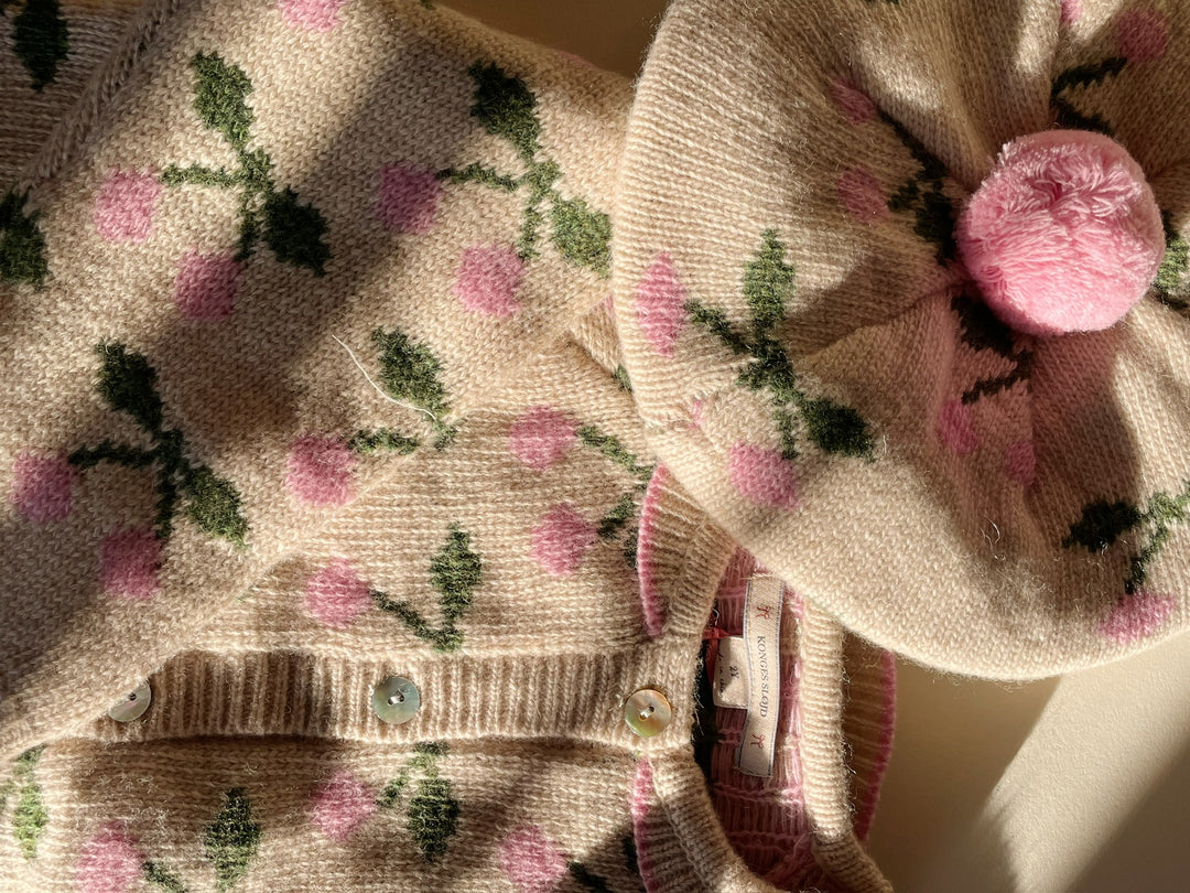 [Konges slojd] Belou knit Collar Cardigan - Cherry