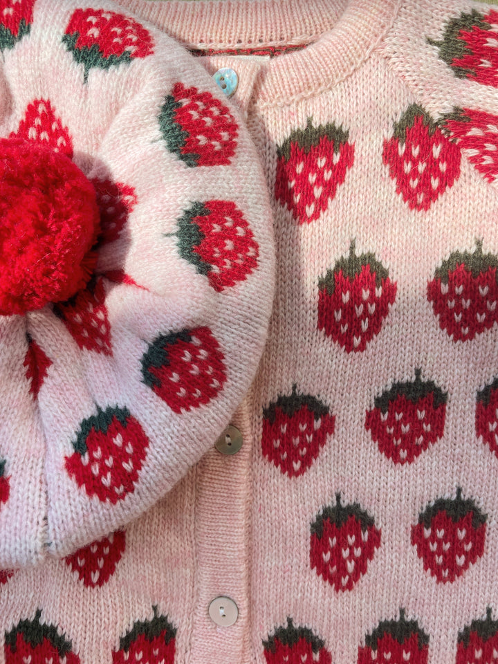 [Konges slojd] Belou Knit Cardigan - Strawberry