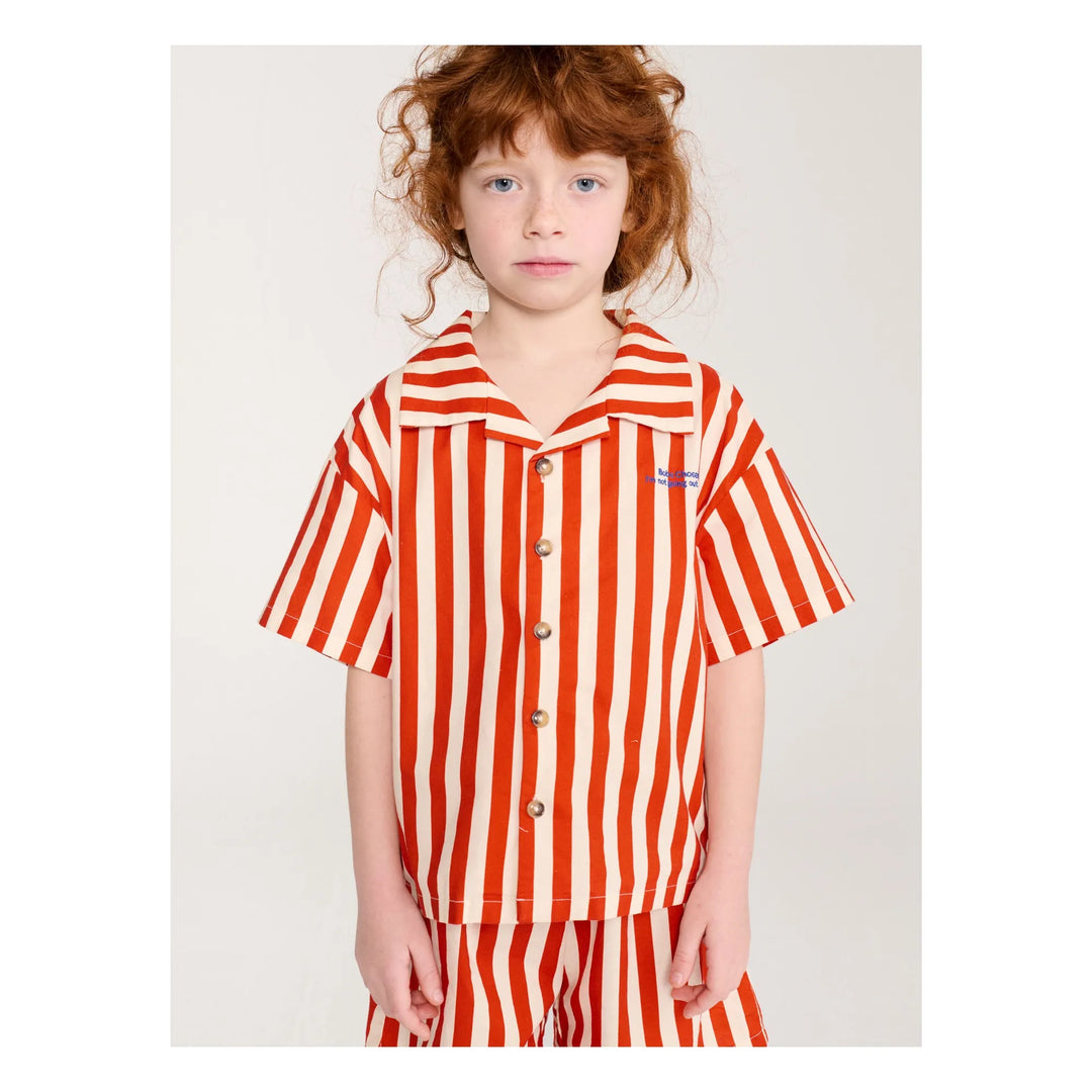 [Bobo Choses] Red Bold Stripe Loungewear Woven Set