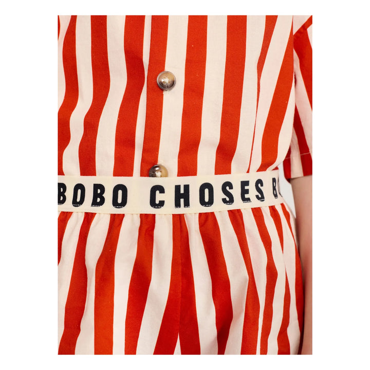 [Bobo Choses] Red Bold Stripe Loungewear Woven Set