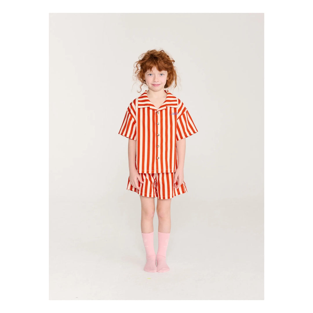 [Bobo Choses] Red Bold Stripe Loungewear Woven Set
