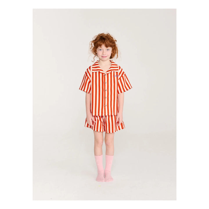 [Bobo Choses] Red Bold Stripe Loungewear Woven Set