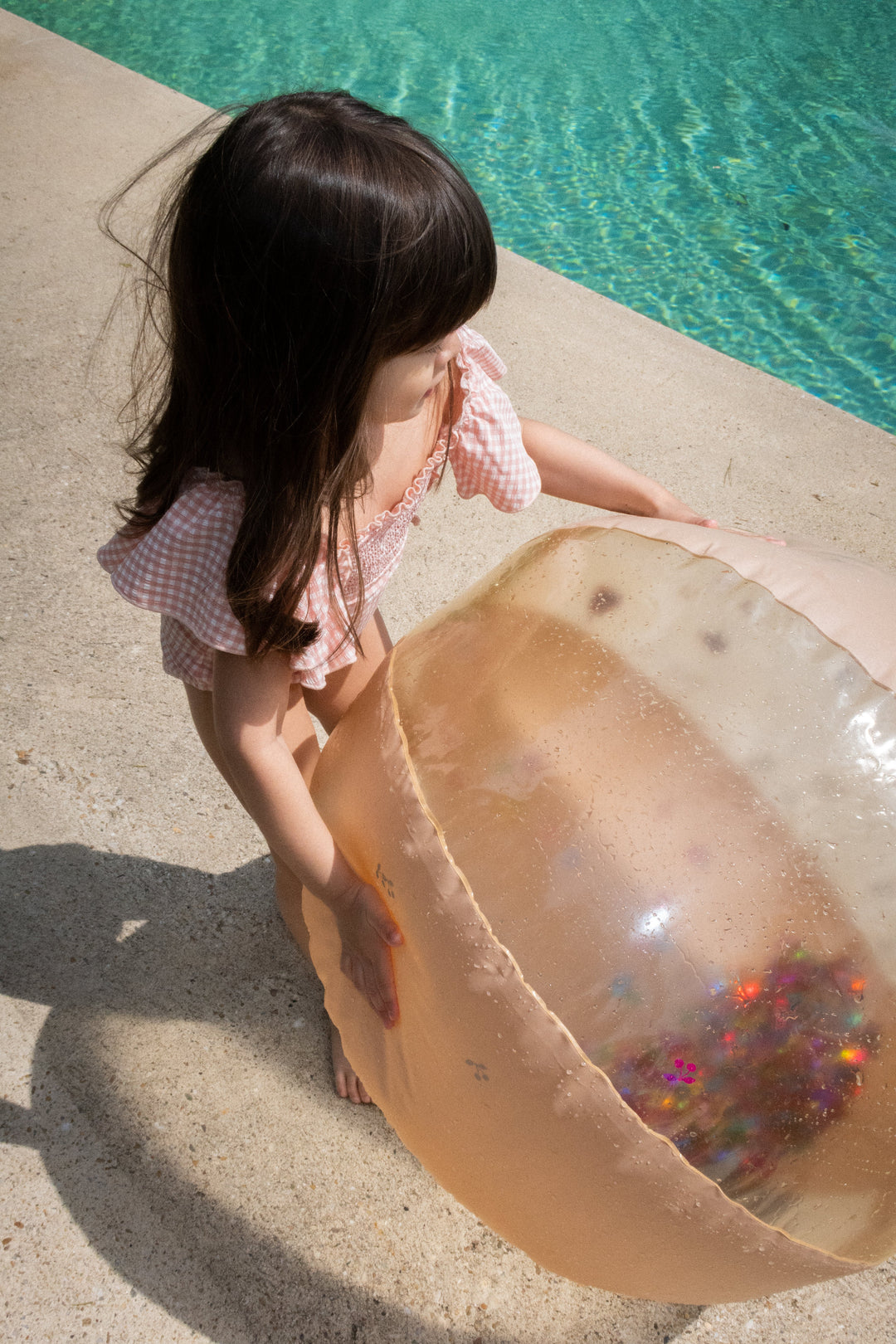 [Konges slojd] Beach Ball Large - Multi Cherry Blush Transparent