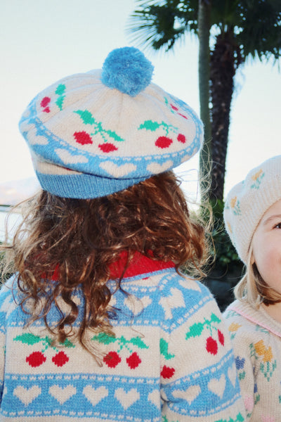 [Konges slojd] Belou Knit Beret - Cherry Stripe