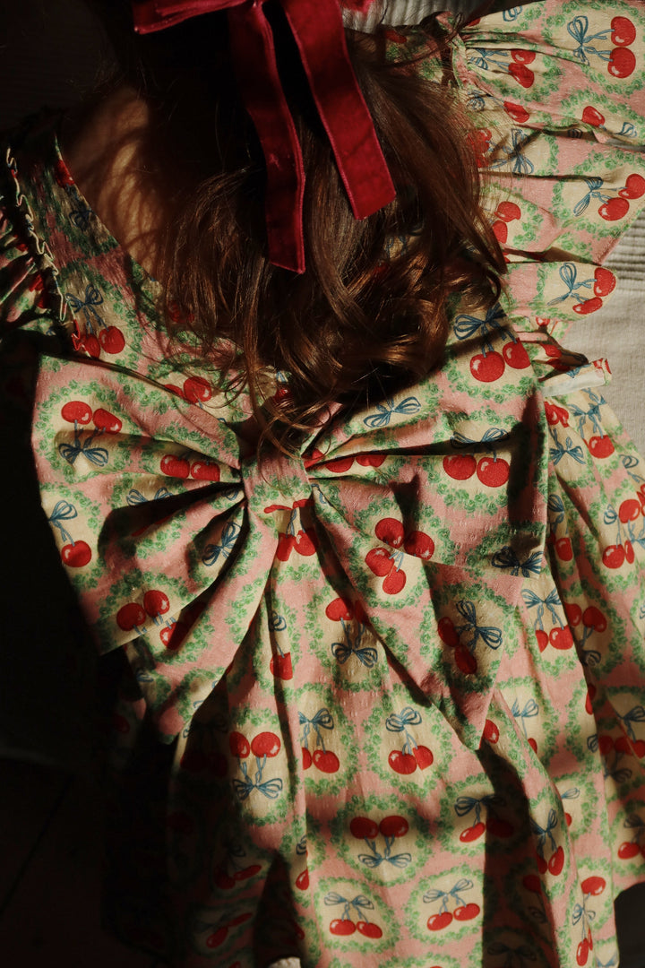 [Konges slojd] Evia LS Bow Dress GOTS - Cherry Bow