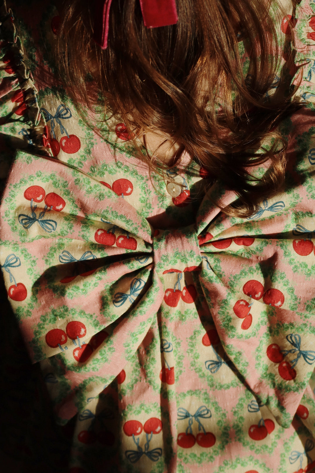 [Konges slojd] Evia LS Bow Dress GOTS - Cherry Bow