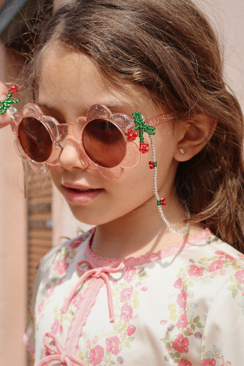 [Konges Sloejd] Sunglasses Junior Flower - Glitter Rose