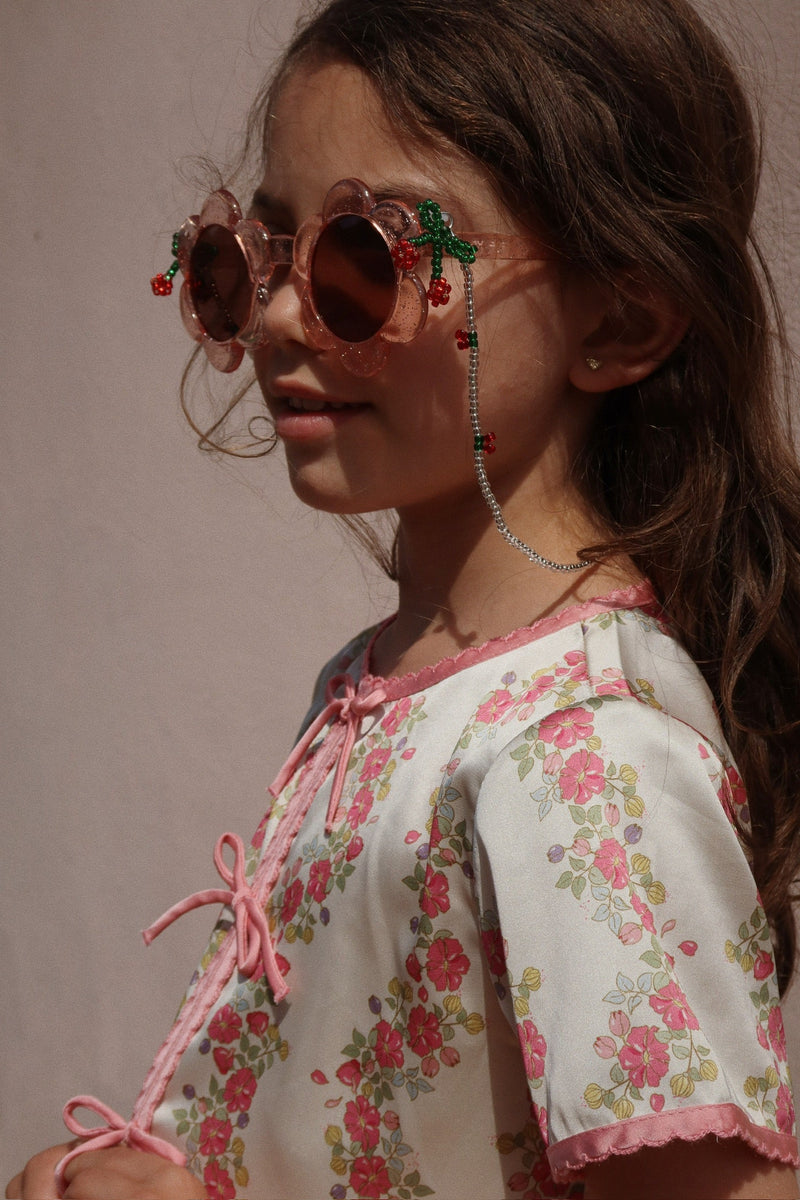 [Konges Sloejd] Sunglasses Junior Flower - Glitter Rose