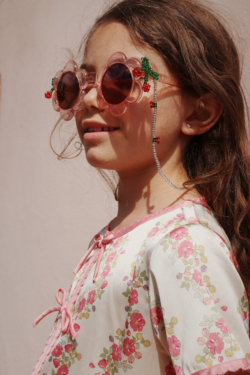 [Konges Sloejd] Sunglasses Junior Flower - Glitter Rose