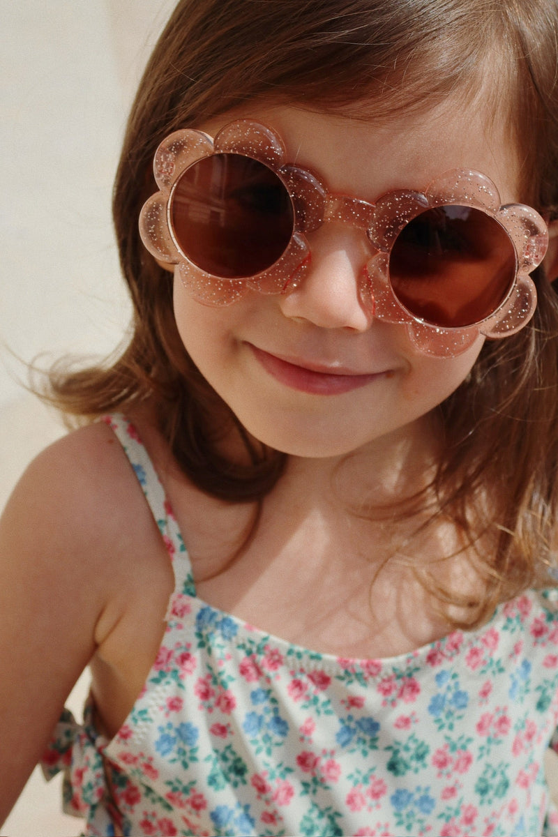 [Konges Sloejd] Sunglasses Junior Flower - Glitter Rose