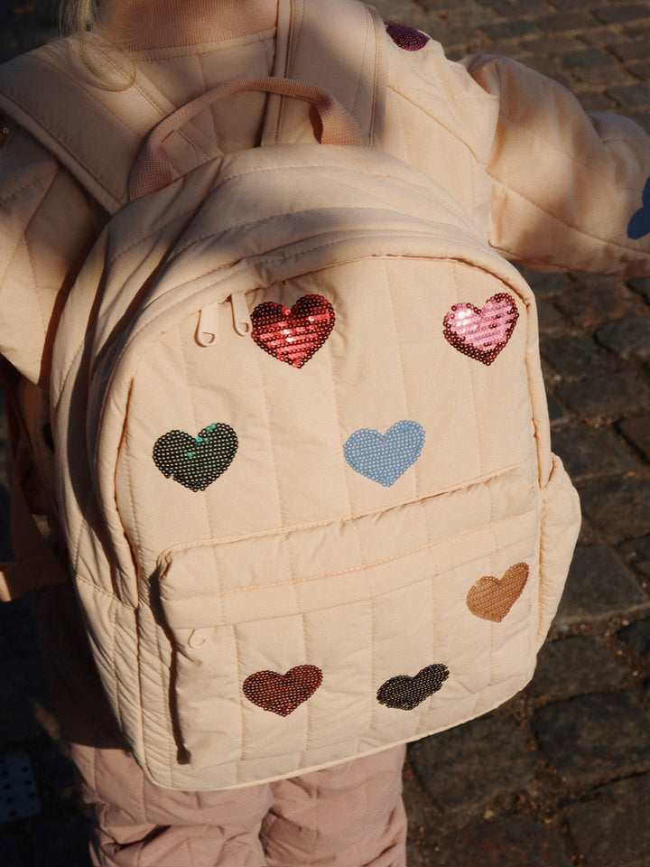 [Konges slojd] Juno Quilted Sequin Backpack - Cameo Rose