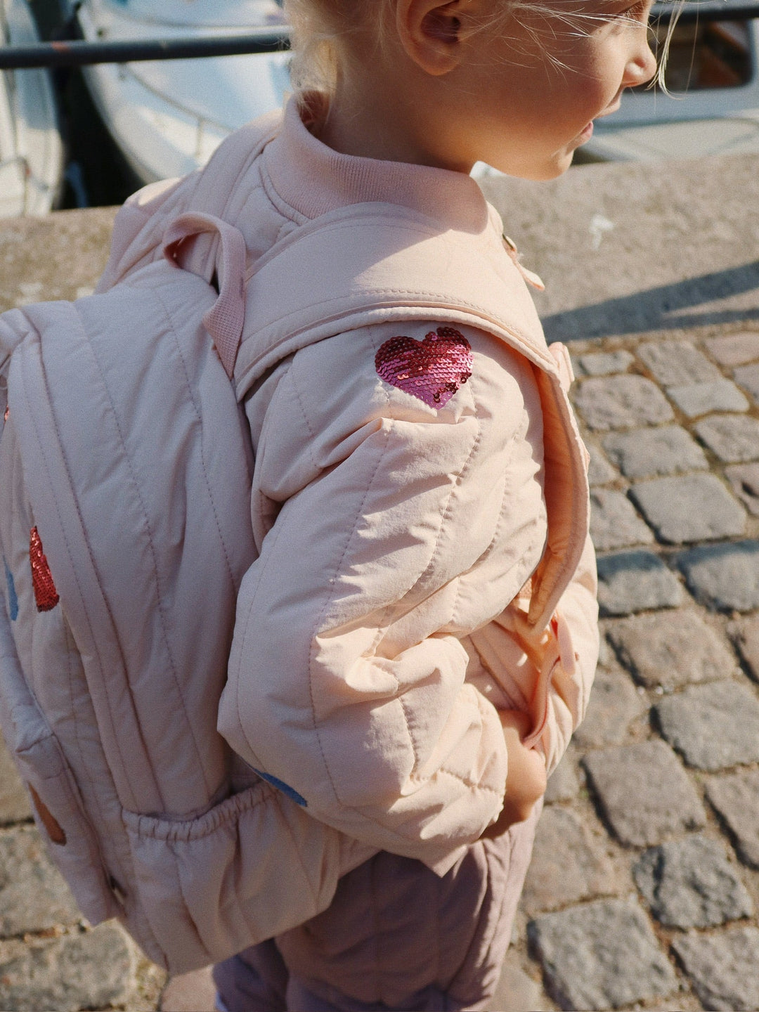 [Konges slojd] Juno Quilted Sequin Backpack - Cameo Rose