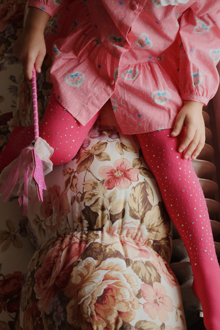 [Konges slojd][3-7Y]Glam stockings - Amour Pink