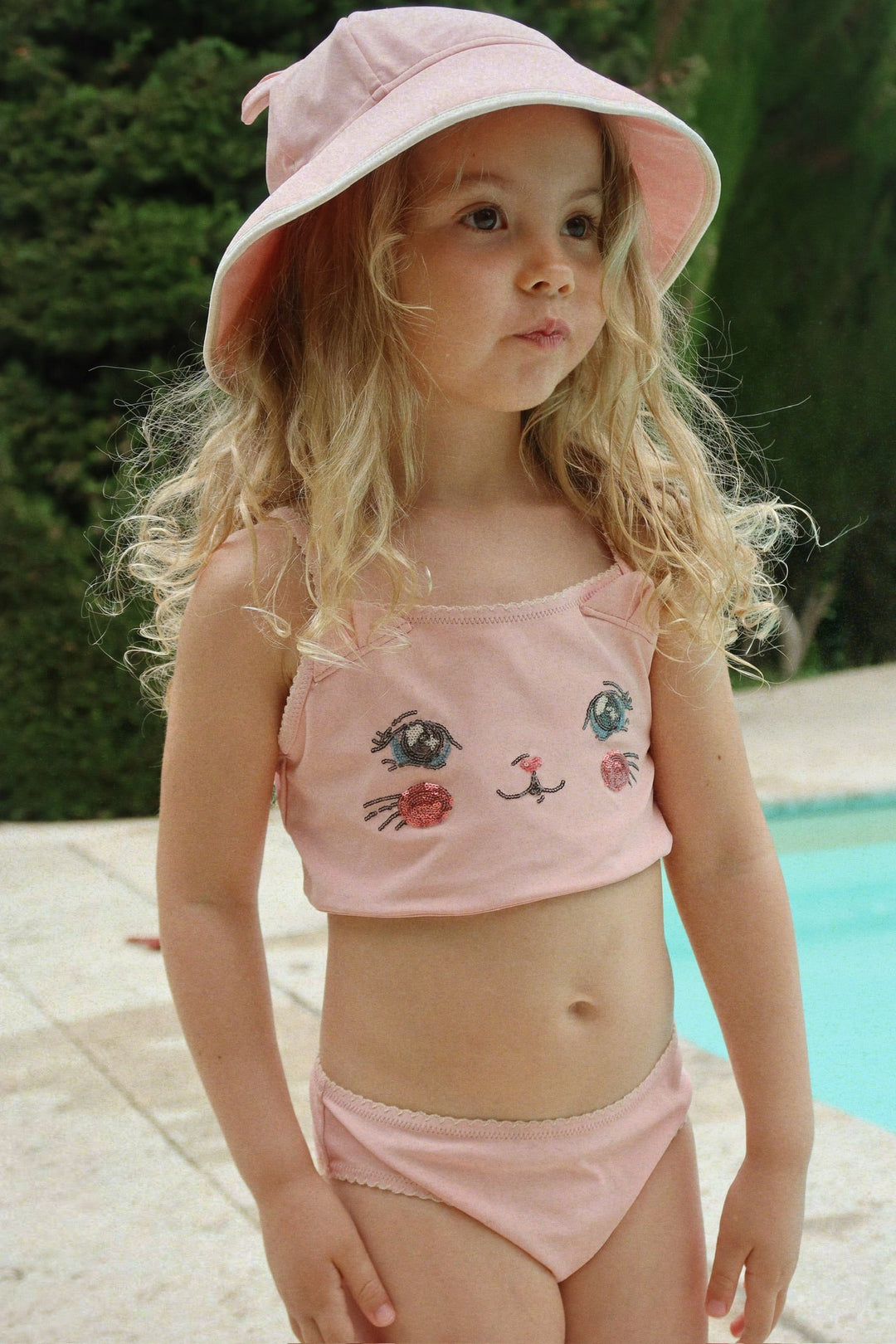 [Konges slojd] Kitty Swim Hat GRS - Powder Pink