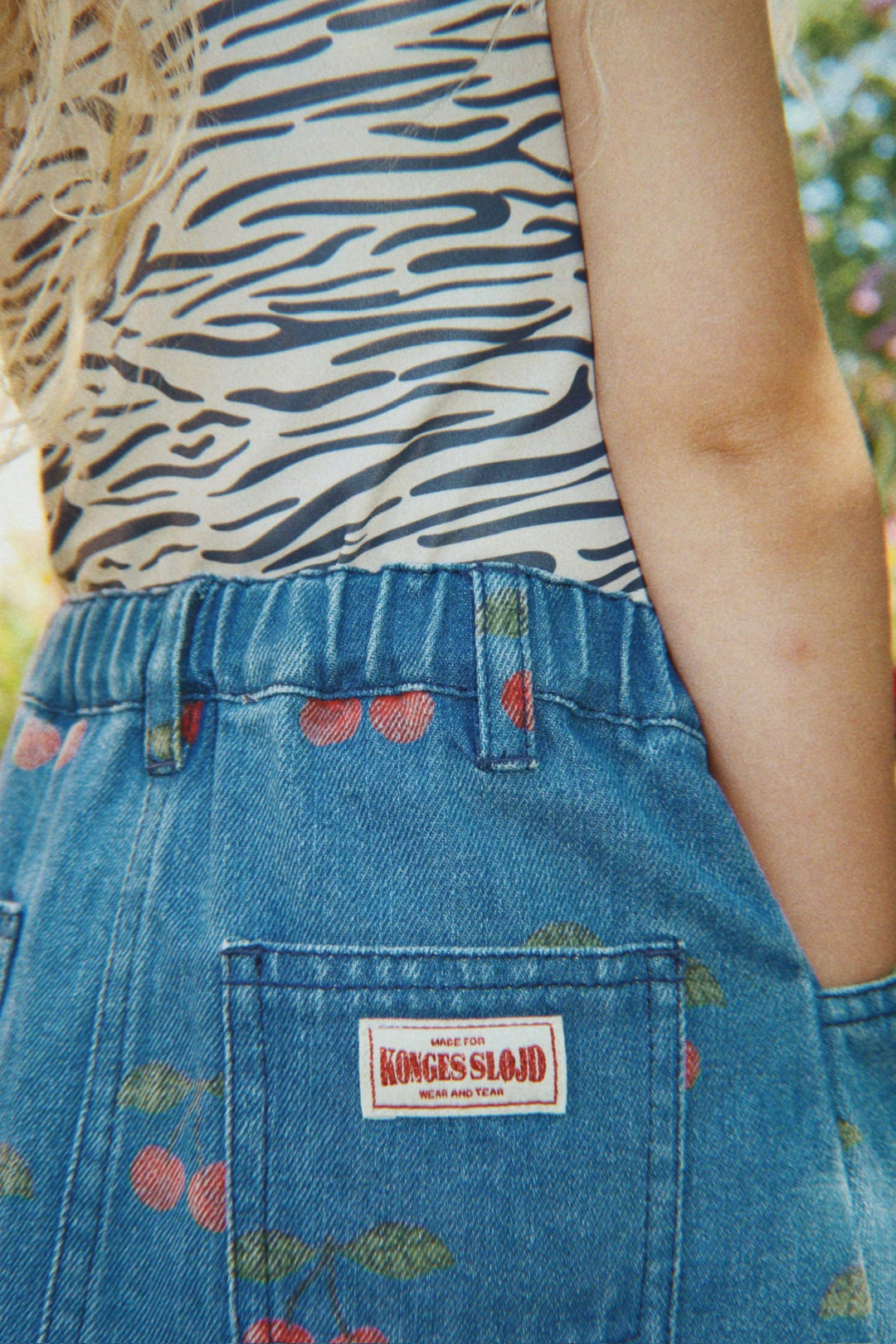 [Konges slojd]Magot Printed Skirt GOTS - Ma Grande Cerise Denim
