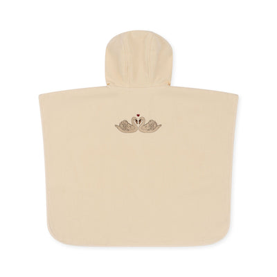 [Konges slojd] Terry Poncho Embroidery GOTS - Swan