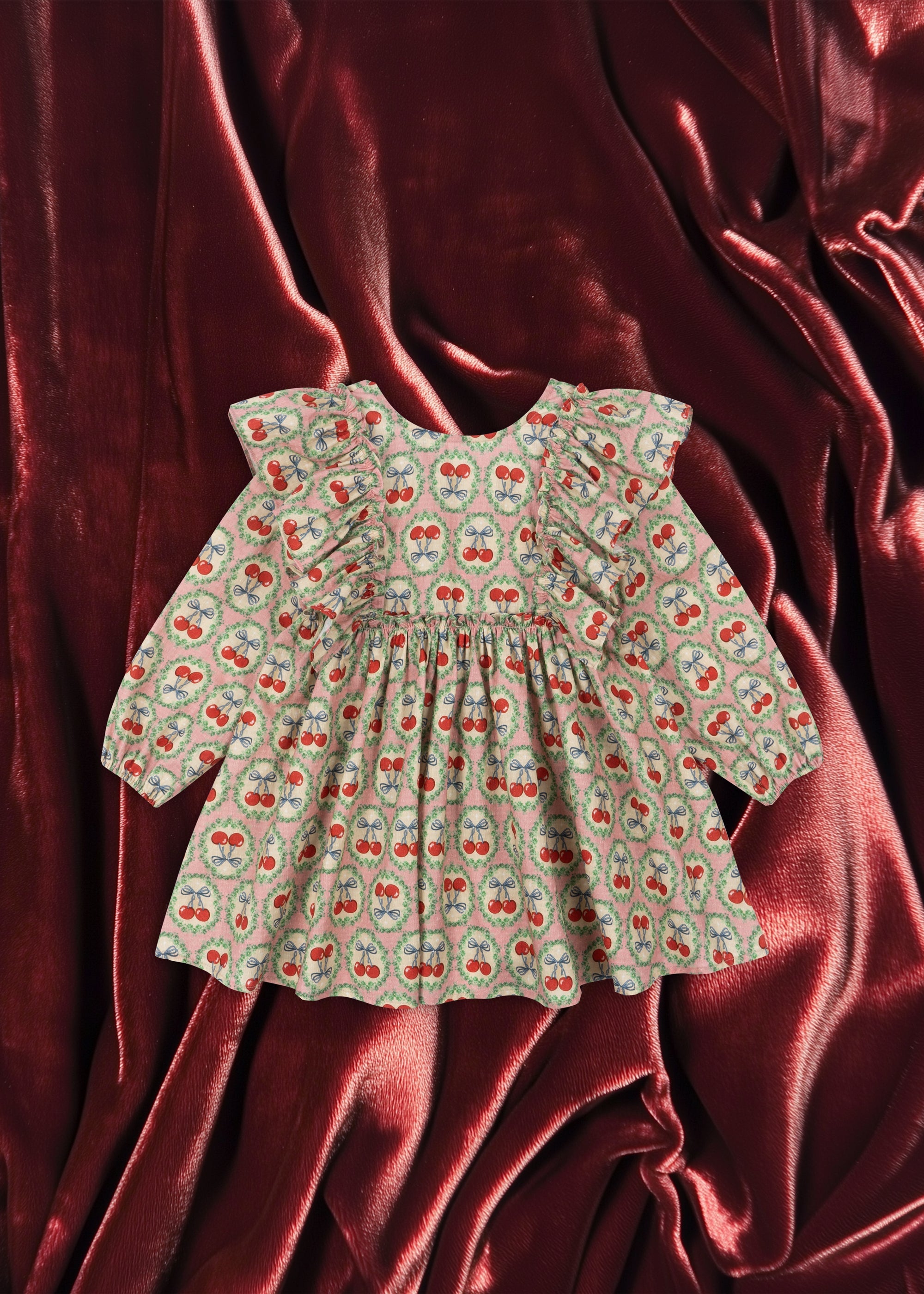 ワンピース Konges Sloejd EVIA LS BOW DRESS 7-8y konges sløjd evia long sleeve bow dress at Little