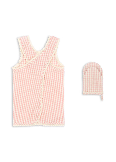 [Konges slojd] Kids Apron Set - Cherry Check