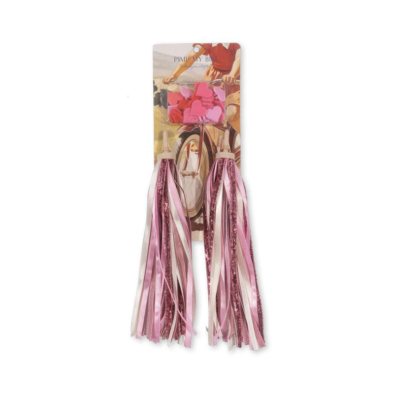 [Konges Slojd] Bicycle Streamers And Beads - Pink Glitter