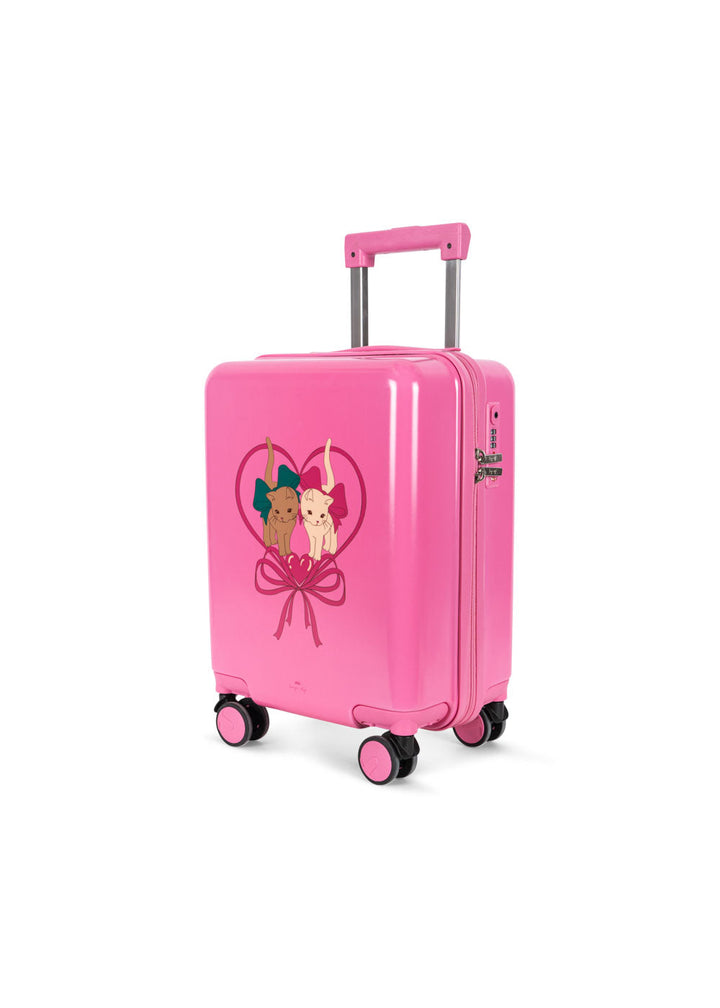 [Konges slojd] Travel Suitcase - Bow Kitty Pink
