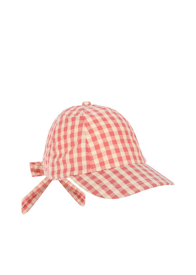 [Konges Sloejd] Kim Bow Cap GOTS - Flamingo Plume Check