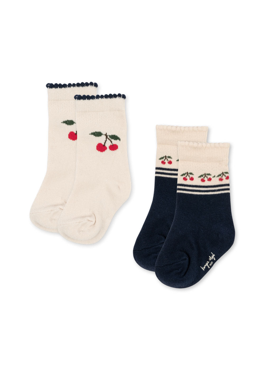 [Konges slojd] 2Pack Jaquard Socks - Cherry