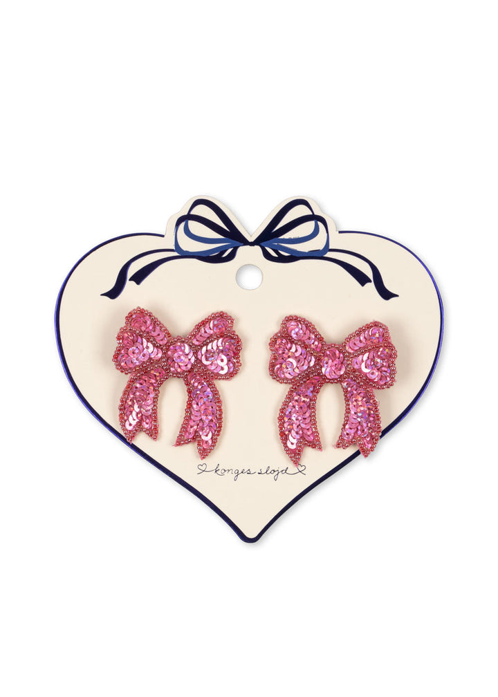 [Konges Slojd] 2pack Sequin Bow Hair Clip - Rapture Rose