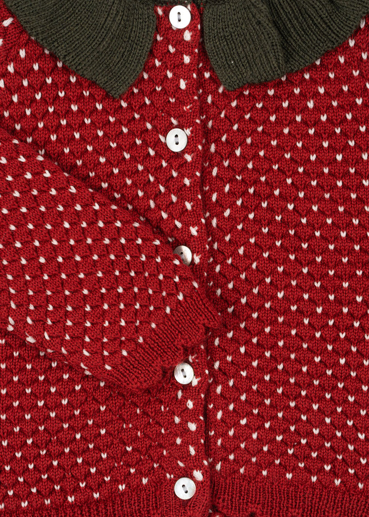[Konges slojd] Strawberry Cardigan - Barbados Cherry