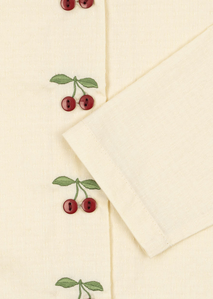 [Konges slojd] Evia Cherry Shirt GOTS - Cloud Cream