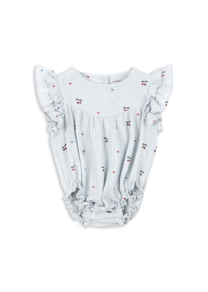 [Konges slojd] Coco Romper GOTS - Cherry Blue Coeur