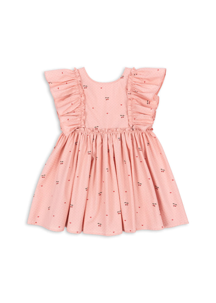 [Konges slojd]Evia Frill Dress GOTS - Cherry Coeur