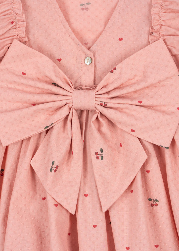 [Konges slojd]Evia Frill Dress GOTS - Cherry Coeur