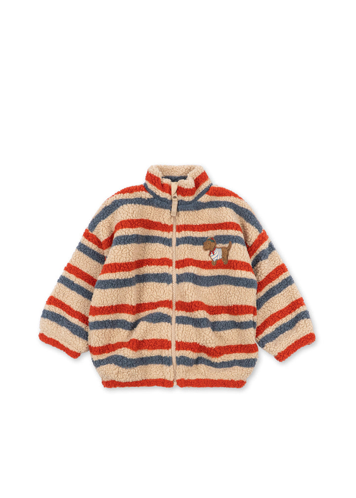 [Konges slojd]Jody Embroidery Teddy Jacke - Tangerine Stripe