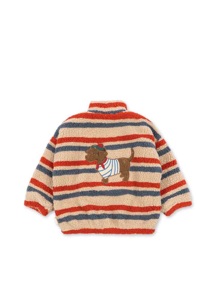[Konges slojd]Jody Embroidery Teddy Jacke - Tangerine Stripe
