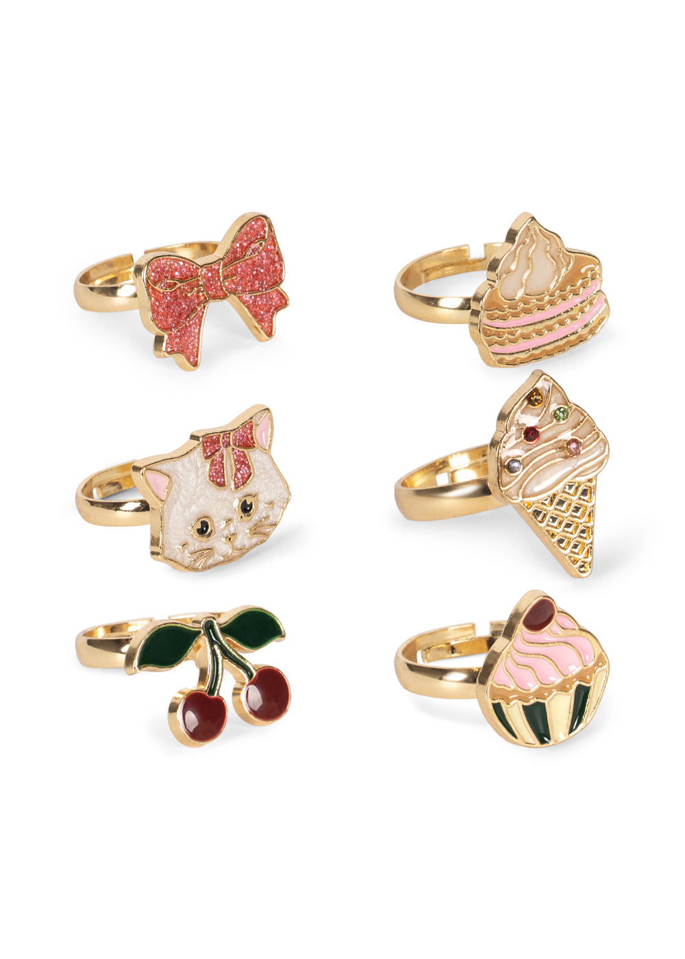 [Konges slojd]Kitty sweets Ring Set 6Pcs - Gold