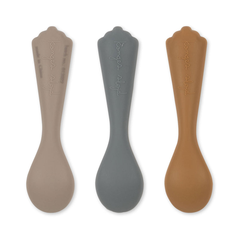 [Konges slojd] 3Pack Shell Spoon Silicone - Warm Grey